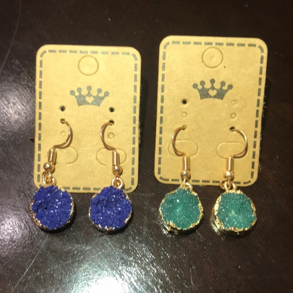 Jewelry - 2 Pair of Druzy earrings